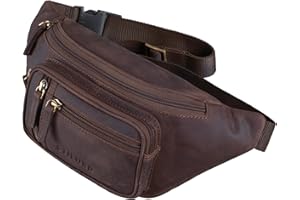 STILORD 'Greg' Marsupio Pelle Marrone Borsa da Cintura Vintage Uomo Donna Borsello da Petto Elegante Cuoio Vera Zainetto Monospalla per Running Festival, Colore:granada - marrone