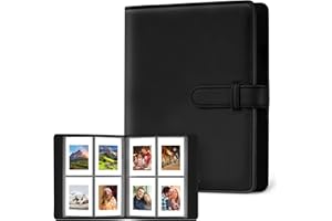 Flintronic Album fotograficzny, 256 kieszeni, album pamięci/scrapbook, 64-stronicowy mini album na papier fotograficzny Polaroid Zink/Fujifilm Instax Mini Film/Kodak Zink/HP Sprocket - czarny