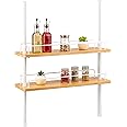 bremermann Telescopic Spice Rack 2 Shelves Bamboo White