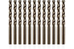 Runihorn 12 Stück HSS-E Kobalt-Spiralbohrer Ø 3,0 mm, HSS Bohrer, Metallbohrer, Cobalt Bohrer Set, mit speziellem Spitzenanschliff, für die Metallbearbeitung
