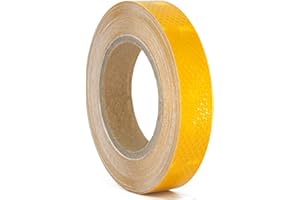 XFXIA Reflective Tape, 20M*2.5cm Reflector Tape Waterproof Outdoor, Self-Adhesive Safety Tape for Car Truck Motorcycle Boat Bike Trailer Camper Balance Baby Strollers Helmets on Night, Yellow