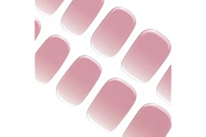 ‎DANNI & TONI DANNI & TONI Halb ausgehärtete Gel Nagelfolien (Aglaia) Hell Rosa und Weiß Abstufung Ombre Glänzend Gel Nagel Aufkleber, Halbgehärtete Nagelfolie Nagelsticker Wraps 28 Aufkleber
