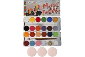 ‎EULENSPIEGEL EULENSPIEGEL Schminkpalette 21 Farben 3 Glitzer 27 Teile Metalletui