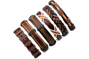 University Trendz Leather Base Metal Bracelets for Unisex Adult & Unisex Child