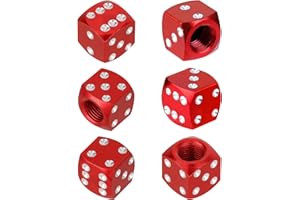 JIEYAO Zestaw 6 nakładek na wentyle w kształcie sześcianu, zatyczki do opon samochodowych, szczelne, ze stopu aluminium, pyłoszczelne nasadki na wentyle do opon kaczych, samochodów ciężarowych SUV-ów