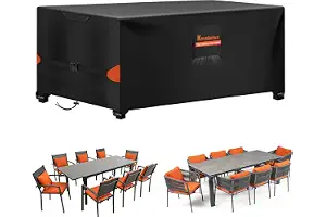 Kovshuiwe Fundas Para Muebles de Jardín 180x120x74cm, Impermeable Tela 300D Oxford Resistente, Cubierta de Ratán Resistente al Viento, Anti-UV, Para Silla de Patio y mesa
