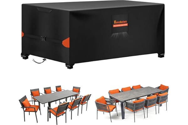 Kovshuiwe 180x120x74cm Housses de meubles de jardin,Housse Salon De Jardin Imperméables, Housse de Table Extérieur Bâche Tissu 420D Oxford,Anti-UV