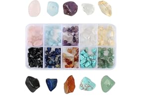 Bailinks 300 perline di cristallo per la creazione di gioielli, 10 colori irregolari di cristallo di pietre, kit di perline naturali per braccialetti fai da te