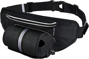 MYCARBON torba na talię saszetka pas do biegania z uchwytem na butelkę wody wodoodporna torba na nerkę rowerowa torba na pas do joggingu dla psa torba na spacery na podróż wakacje kemping wspinaczkę piesze wycieczki na zewnątrz dopasowanie