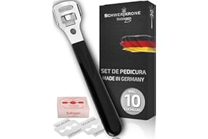 Schwertkrone Solingen - Cortacallos con 10 cuchillas de repuesto para cortacallos (inoxidable, 10 unidades)