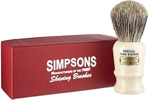 SIMPSON SHAVING BRUSHES Simpsons Special Pure Badger Hair Shaving Brush with Ivory Imitation Handle