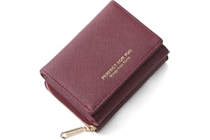 ANYWN Portfel damski, mały, duży pojemności, elegancki i słodki z przegródką na monety, czerwony