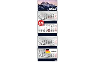 PRIMUS-PRINT.DE PRIMUS PRINT Calendario XXL 2026 – Calendario de pared – Calendario de pared de 4 meses – con fecha deslizante, calendario para colgar, incluye días festivos y vacaciones, varios diseños – [1 x