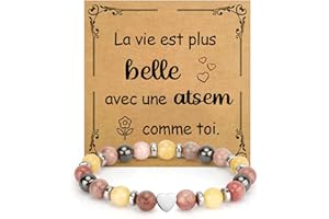 SERENEGLOW Cadeau Fete Des Grands Peres Grand Mère Maman Mamie Papa Parents Bracelet Pierre Naturelle Cadeau Fete Des Peres Fete Des Meres Marraine Sœur Tata Fille Collègues Couple Parrain Frère Tonton Fils
