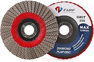 Z-LEAP 4 pollici 200 Grit Mole 100mm Flap Levigatura Disco Abrasivo per Smerigliatrice Angolare Diamante Tampone di Levigatura con 5/8 "Arbor