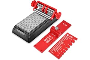 GOHELPER Chisel Sharpening Kit with Diamond Sharpening Stone 400# 1000# Grit, Chisel Sharpener, Honing Guide for Chisels and Planes Width 0.1" to 2.8" with Angle Fixture, Angle Gauge from 10° to 45°