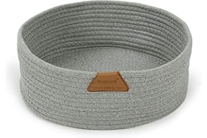 AYADA Haustier Katzenbett Haustierbett Katzenbettchen Katzenkörbchen Katzennest Katzenkorb Grau Rund 40cm Klein Waschbar Baumwolle Warm Winter Hundebett Tierbett Katze Bett Cat Bed Lustig Modern Kratzbrett