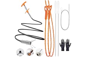 QWATUY 6 Stück Abflussschlange Abflussreiniger Spirale Abflussspirale Spülbecken Reinigungshaken Rohrreinigungsbürste Abflussspirale Rohrreiniger, Abflussbürste Haar Clog Tool für Küche Bad Abwasserkanäle