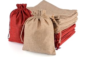 CLTPY 30 Stück Jutesäckchen 20x30 cm mit Kordelzug, Geschenktüten Baumwollsäckchen Stoffsäckchen für Adventskalender Geschenksäckchen für Schmuck Hochzeit Mitbringsel Weihnachten