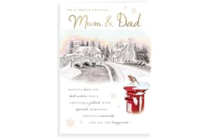 Piccadilly Greetings Regal Publishing Traditional Christmas Card Mum & Dad - 9 x 6 inches, C85555