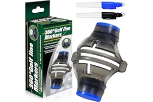 Jildouf Golf Ball Marker Stencil - High Precision Golf Ball Marker,360-Degree Triple 3-Line Golf Ball Marker Golf Ball Line Marker Tool Golf Ball Alignment And Identification Tool, Blue