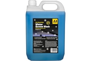 AA Car Essentials - 5L Winter Screen Wash - Effective Down to -5 degrees - Low Smear Formula Car Essentials Range, Blue