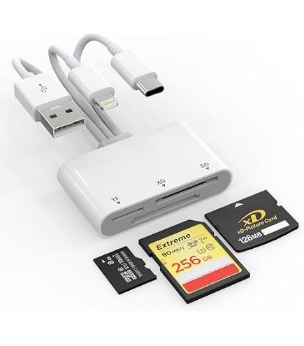 Lettore di schede SD/TF 2 in 1 con USB C e USB 3.0, adattatore per