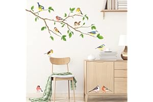 DECOWALL DS-8036 Pájaros del jardín (Pequeña) Vinilo Pegatinas Decorativas Adhesiva Pared Dormitorio Saln Guardera Habitaci Infantiles Nios Bebs