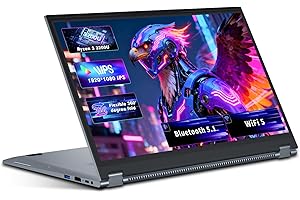 YOZISUAN Ordinateur Portable 2 en 1, 15.6" PC Portable 16Go RAM 512Go SSD, Ordinateur Portable Ryzen 3 3200U(up to 3.5GHZ), Laptop avec 360°Flip 1920X1080 FHD, avec HDMi, Type-C, USB 3.0, Ultra-Fin et léger