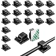 BNPHSIN 50PCS Cable Clips, Black Adhesive Cable Holder Clips, Wall Wire Clips for Cable Management, Strong Cord Clips, Wire Holders for Wall, Under Desk, Christmas Lights, Car, Outdoors Fairy Light