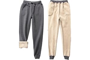 Jarseila Pantaloni Tuta Donna Invernale Pantaloni Sportivi Uomo Pantaloni da Jogging in Felpa Termici Pantaloni da Lavoro Caldo All'aperto