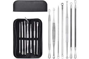 Melodysusie 7*Extracteur Point Noir Tire Comédon Professional Retirer Anti Enlever Point Noir Extracteur d'Acné en Acier Inoxydable