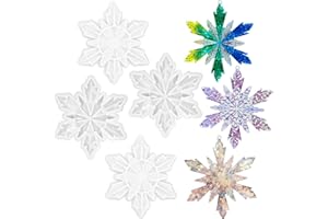 CANIPHA 4 stampi in silicone a forma di fiocco di neve per resina epossidica, decorazioni fai da te per la casa