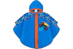 PERLETTI Płaszcz Przeciwdeszczowe dla Dzieci - Odblaskowy Deszczowiec dla Chłopców i Dziewczynek - Kolorowe Ponczo z Kapturem i Guzikami