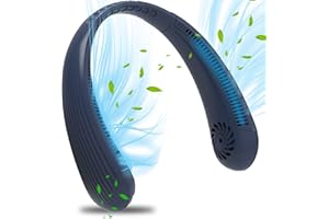 HNGEMSY Tragbarer Mini Hals Ventilator USB Hals Ventilator Wiederaufladbarer 4000 mah blattlose Halsventilator USB Tragbare Portable Leafless Hanging Persönliche Ventilator 8-16Hs für Reisen Sport Innen