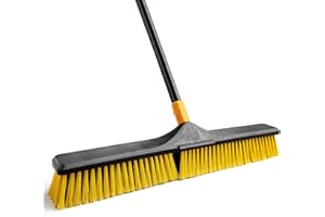 Yocada 61 cm großer Besen für den Außenbereich, robuste Bürste für den Außenbereich, steife Borsten für die Reinigung von Terrasse, Garage, Deck, Beton, Holz, Stein, Fliesen, Boden, 165,9 cm lang