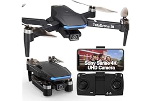 Toladrone GPS Drone avec Caméra 4K, 5G WIFI FPV Transmission Drones pour Débutants Moteur Brushless Retour Automatique Follow Me RC Quadricoptère pour Adultes TD31GPS