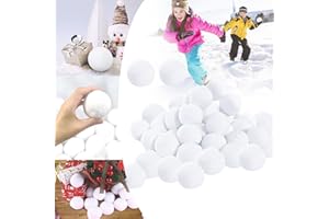 YAAVAAW 5 cm sztuczne śnieżki w kolorze białym, realistyczne sztuczne śnieżki, 40 sztuk, zabawa dla dzieci w śnieżki w pomieszczeniach, dekoracja choinkowa, sztuczne piłki śnieżne na Boże Narodzenie dla