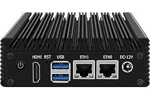 KingnovyPC X86 Fanless Mini PC J4125 Quad Core 2X i226-V 2.5G Nics Industrial Soft Router Firewall Computer PC NVMe 2xUSB 3.0, 4GB DDR4 128GB NVMe