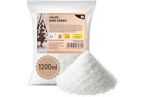com-four® 1200 ml Kristallschnee zum Dekorieren und Basteln - Kunstschnee als Weihnachtsdeko - Winter-Deko mit künstlichem Schnee (1.2 Liter - Kristallschnee)