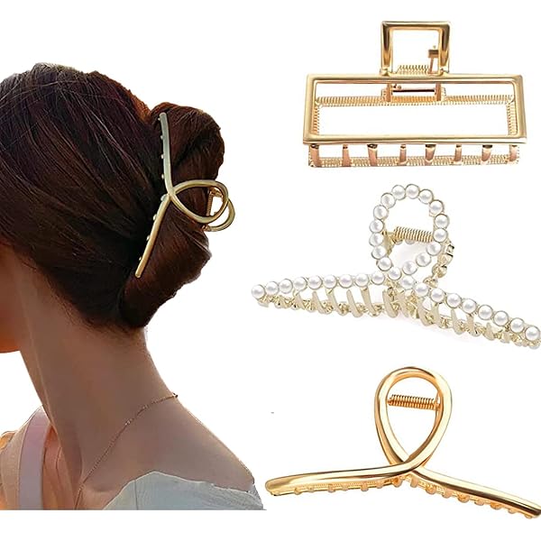 3er-Set Perlen-Haarspangen Für Damen – Vintage-Stil, Rutschfest, Für Dickes & Dünnes Haar (ca. 11,5 Cm)
