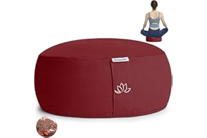 Hihealer Meditation Cushion Mothers Day Gifts Meditation Yoga Floor Cushion Pillow Filled by Buckwheat Hulls Added Activated Carbon, 33 x 33 x 15 CM Height, Christmas Xmas Gifts for Women Men