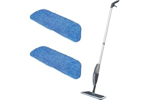 Addis Essentials - Mopa Plana de Microfibra con 2 Cabezales de Repuesto, Color Gris y Azul Claro, Talla única