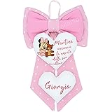 Fiocco nascita coccarda nascita personalizzato il nome del tuo bambino/a Made in Italy (Bimba 1)