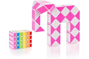 CUBIDI® Mini Serpenti Magici Puzzle – Gadget Regalo di Compleanno bambini, Regalini Festa Bambini – Serpente Giocattolo, Gioco Rompicapo Bambini e Adulti, Magic Snake - 1pz 48 Blocchi (Rosa)
