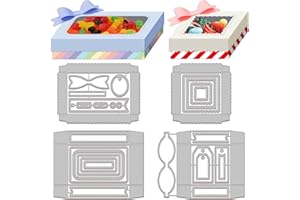 ‎GLOBLELAND GLOBLELAND 3D Geschenkbox mit Fenster Stanzformen aus Metall 3D-Süßigkeitenbox Rahmen Stanzformen Prägeschablonen Vorlage für Papier