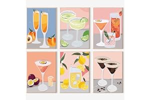 lxmydm Malen-nach-Zahlen-Weingläser-Set mit 6 Stück zum Selbermachen, handgemaltes Ölgemälde-Set für Erwachsene und Anfänger als Geschenk mit Pinsel und Acrylfarben Obst 20 x 30cm