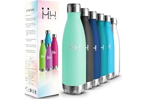 HoneyHolly Borraccia Termica, Doppia Parete Bottiglia Acqua in Acciaio Inox - 500ML - Senza BPA Bottiglia Termica, Antigoccia, Borraccia Palestra, Borraccia per Scuola, Sport, Ufficio