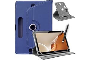 SELLING UNITED SU 10 inch Tablet Case - Universal Stand Case Folio Cover Magic Leather 360° Rotating Case Fits for ALL 10in Inch & 10.1in Inch Tablets + Stylus Pen (BLUE)