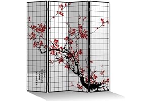 Fine Asianliving Separe Divisorio Interno Paravento giapponese orientale cinese L160xA180cm divisoria tela asiatica